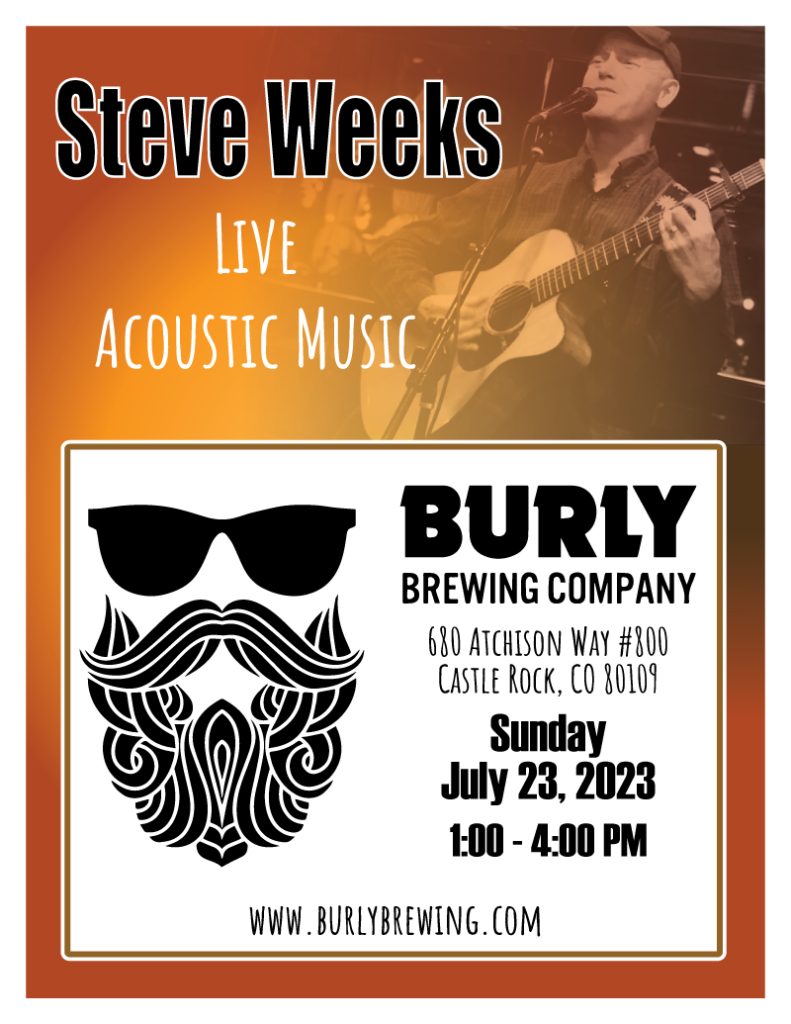 Concert poster for Steve Live at Burly Brewing