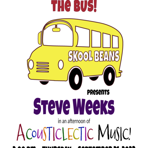 Concert Poster of Steve live at Skool Beans 2023